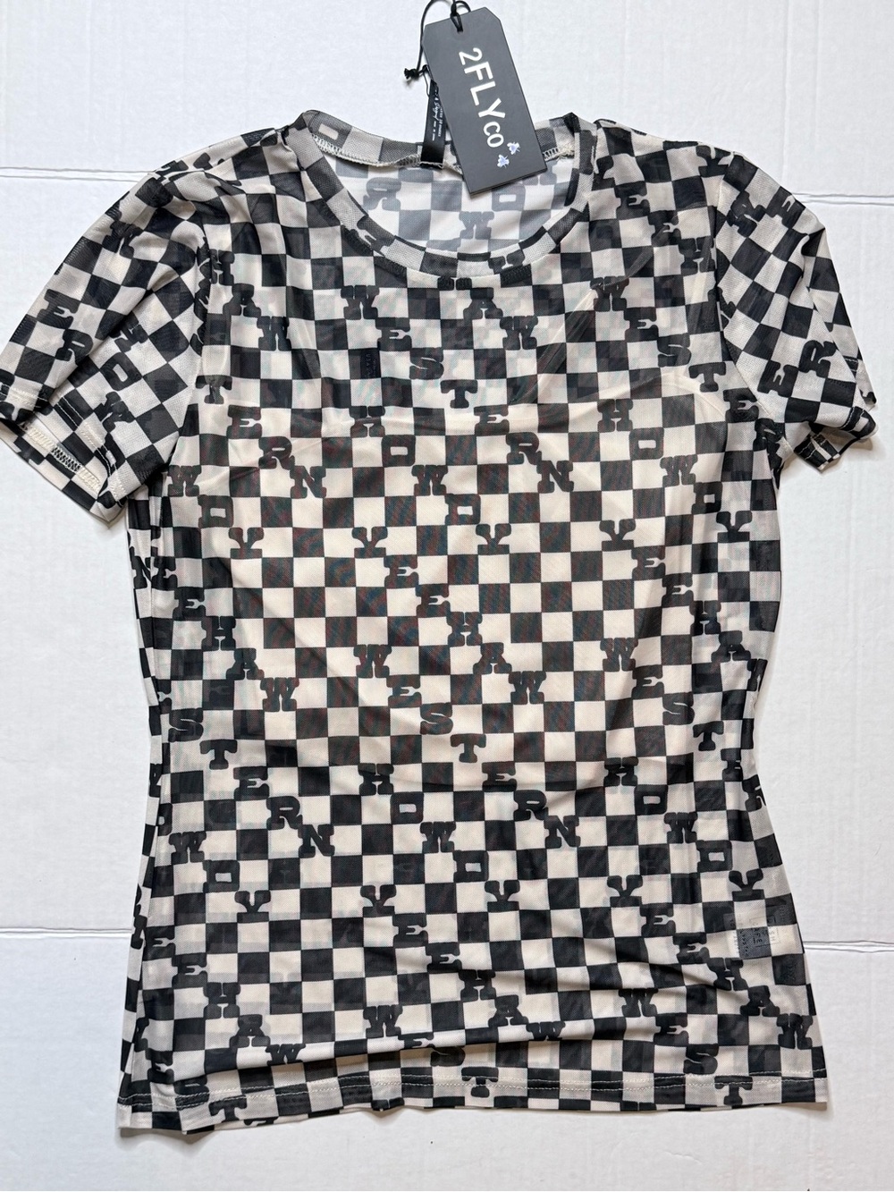 2FLY Co. Black & White Checkerboard Short Sleeve Tee